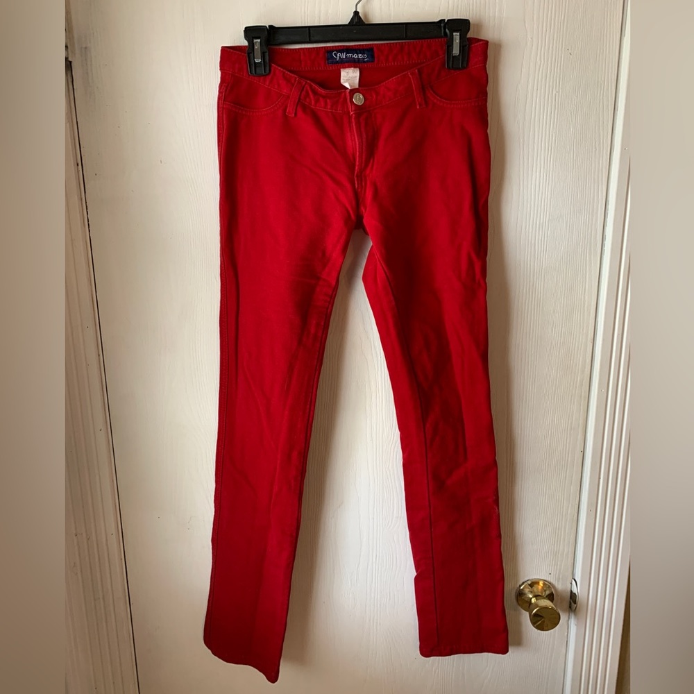 JW Maxx Red Jegging, Size Large, Low Rise, Straight Leg